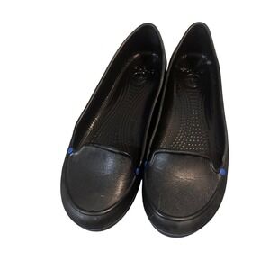 Crocs Black Ballet Flats Womens Shoes Comfortable Slip‎ On Loafers- Woman's 9